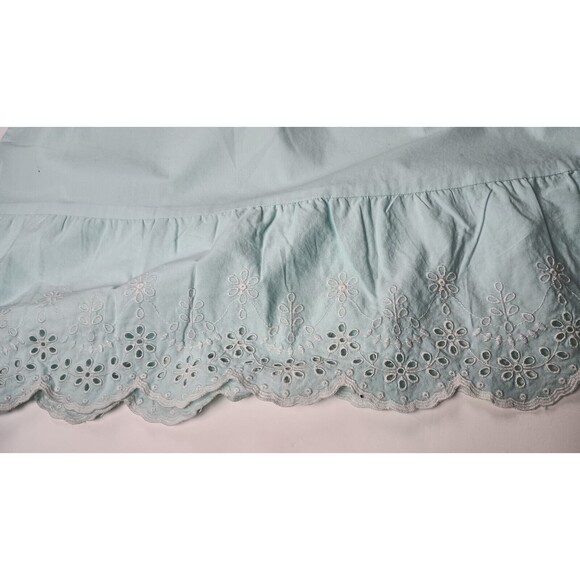 Womens Gymboree Aqua Blue Pintuck Eyelet Ruffle Dress Size Medium Smocked Back - Picture 5 of 12